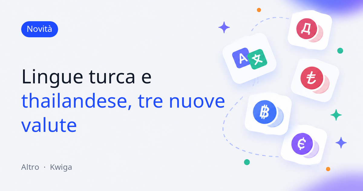 Kwiga è ora disponibile in più lingue e valute 🌍
