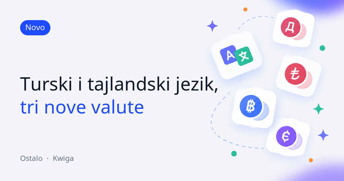 Kwiga je sada dostupna na više jezika i u više valuta 🌍