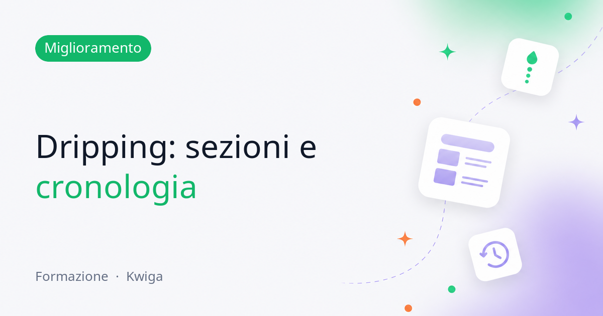 Dripping: ritardi a livello di sezione, ereditarietà chiara e cronologia delle modifiche