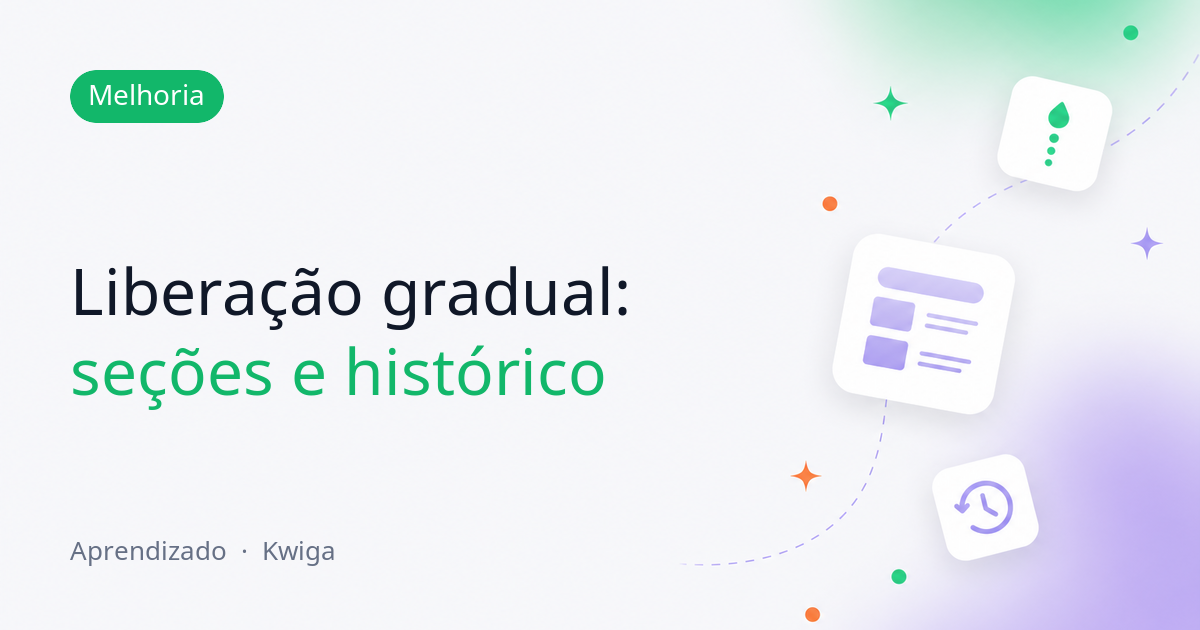 Liberação gradual: atrasos no nível da seção, herança clara e histórico de alterações