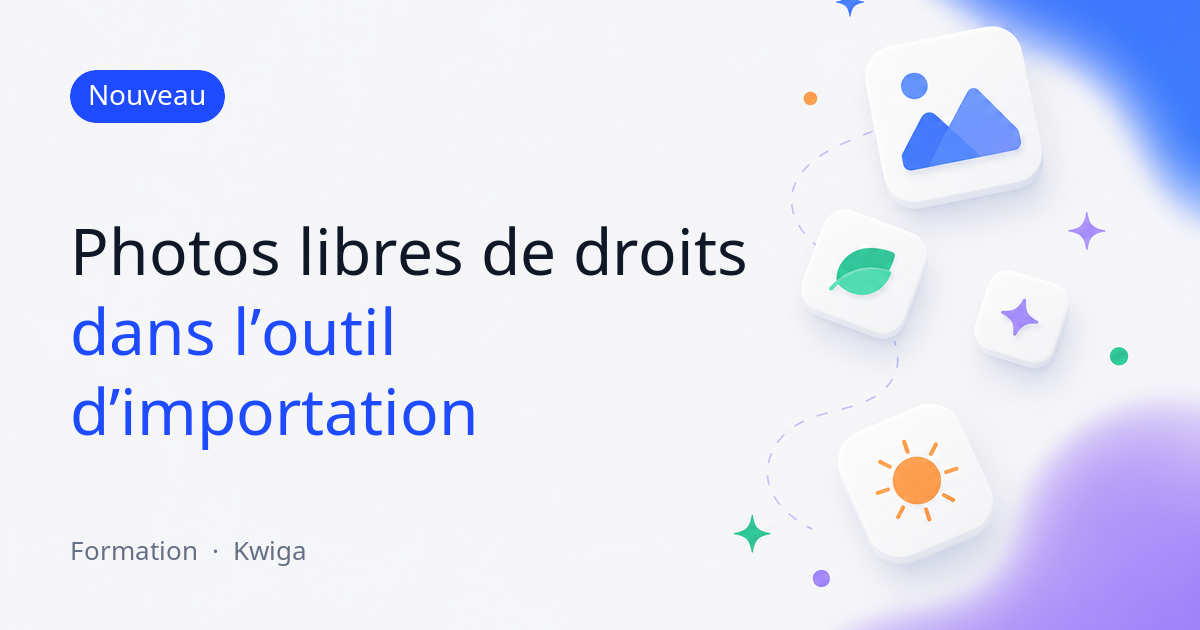 Une galerie de photos libres de droits directement dans l’outil d’importation d’images