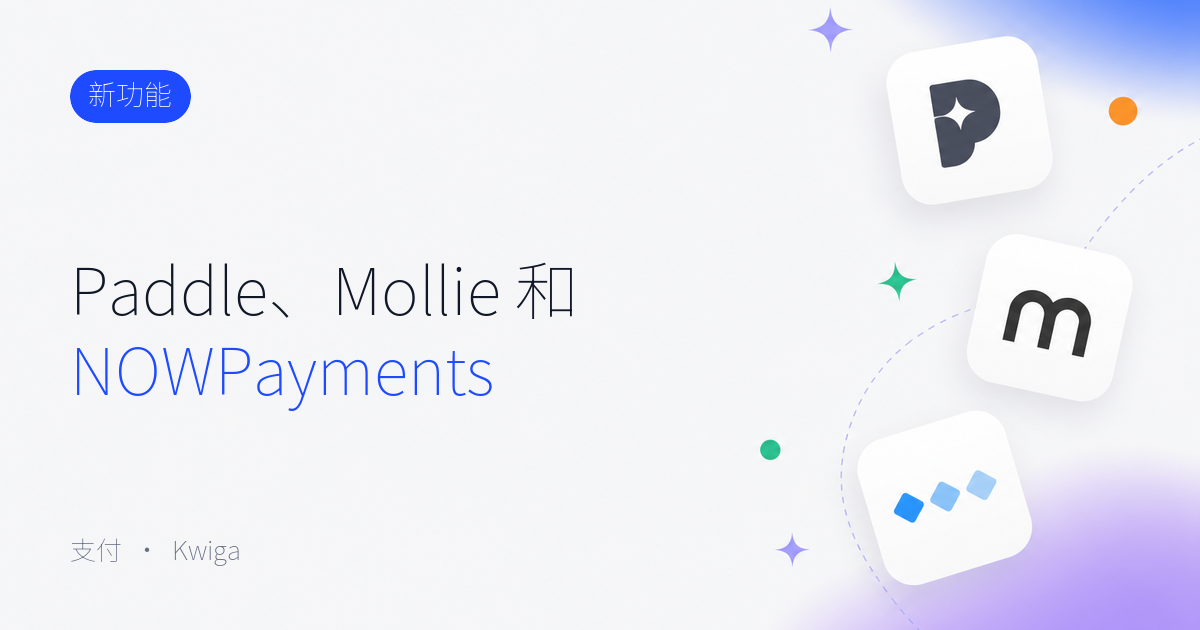 通过 Paddle、Mollie 和 NOWPayments 付款